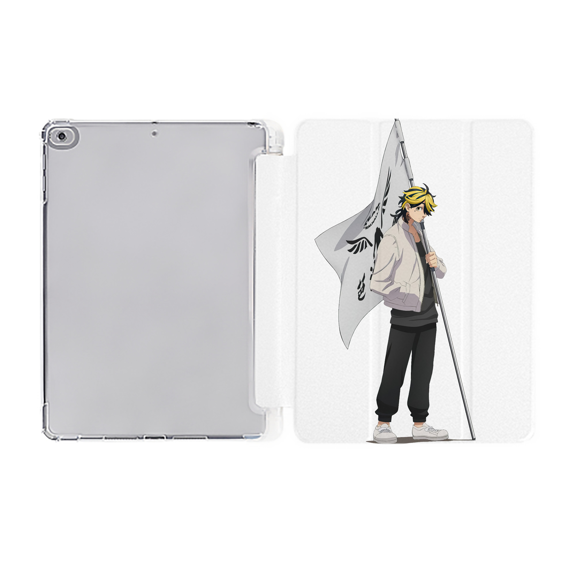 （画像用） 東京リベンジャーズ Tokyo Revengers IPad ケース ペン収納付き 三つ折りスタンド PUレザー×シリコン 対応機種9.5/10.5/10.9インチ